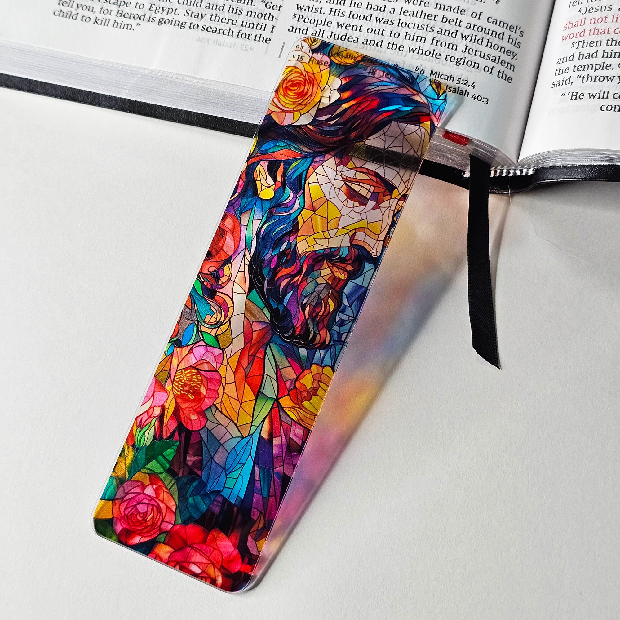 Stained Glass Jesus Translucent Bookmark