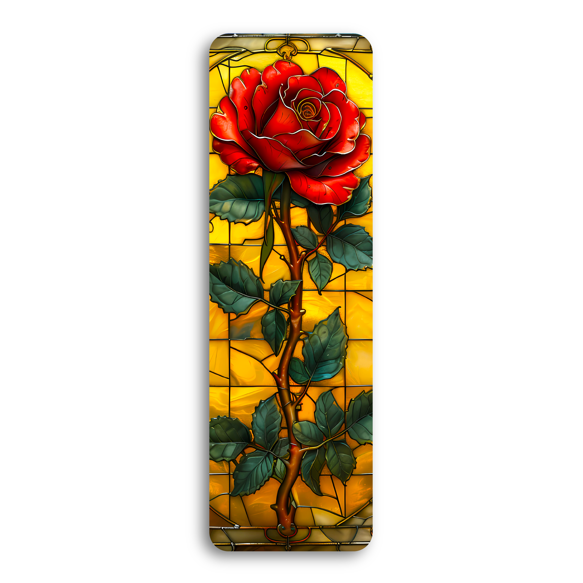 Stained Glass Rose Translucent Bookmark