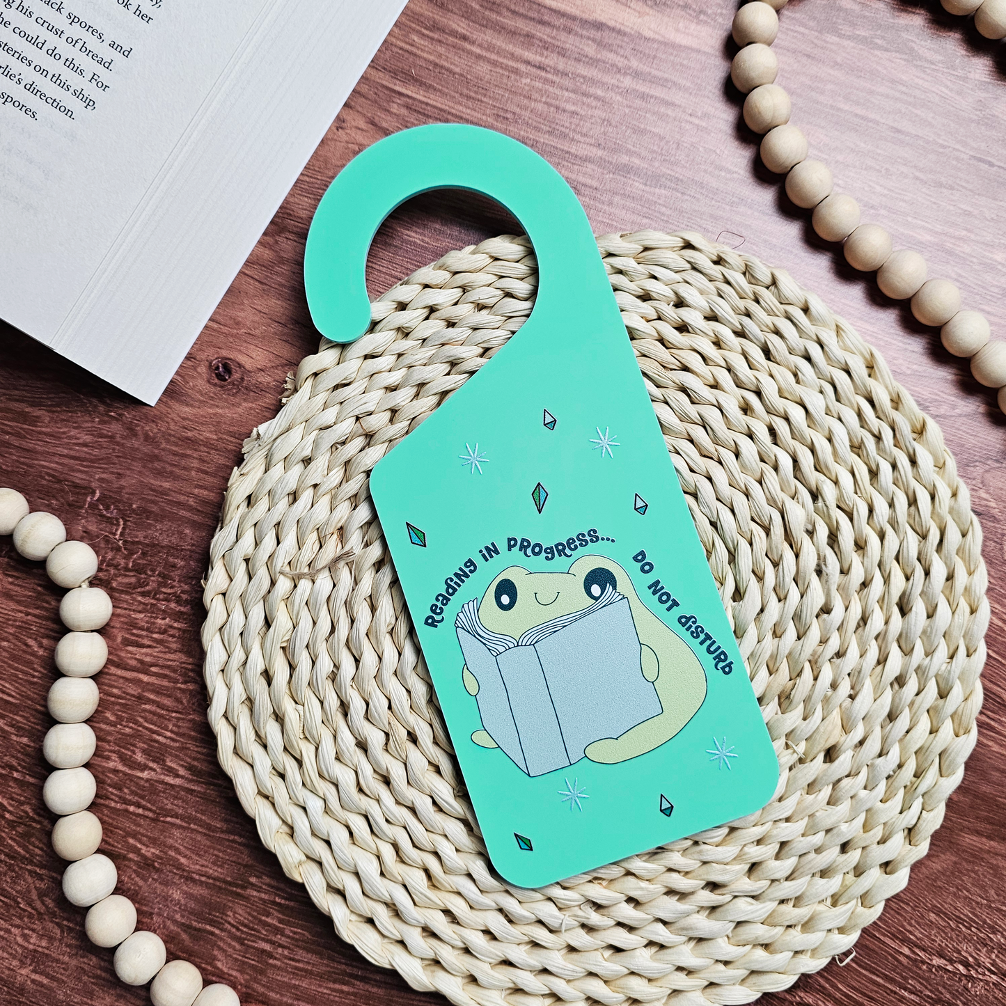 Book Frog Doorknob Hanger