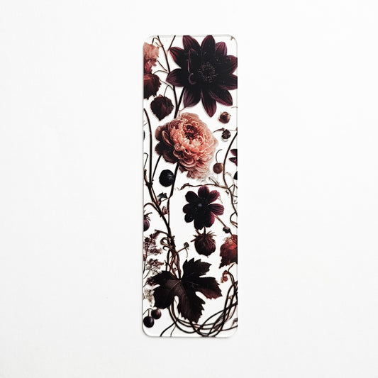 Dark Florals Clear Bookmark