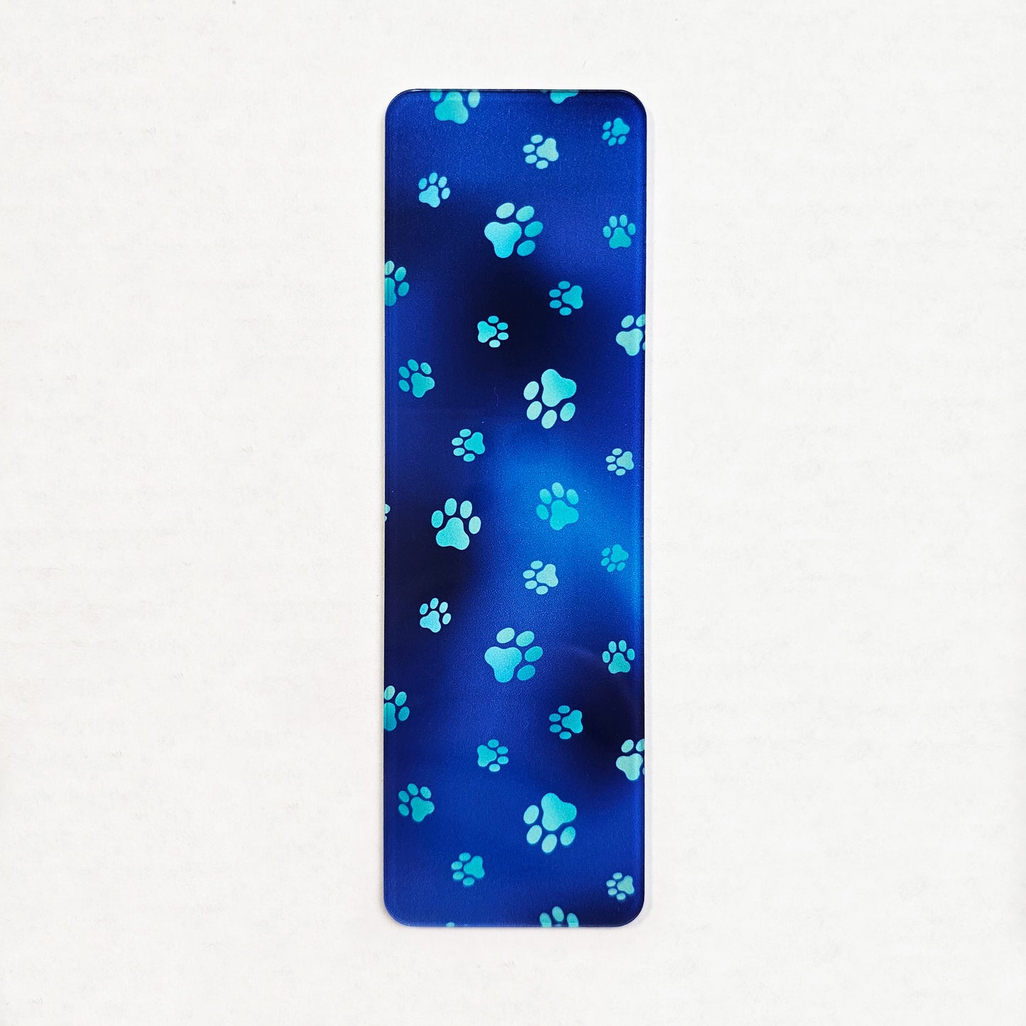 Blue Dog Paws Bookmark