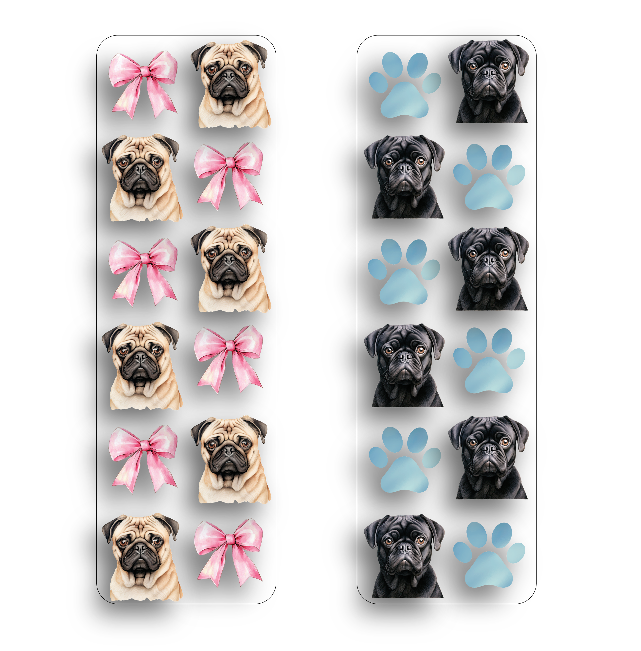 Pug Clear Bookmark