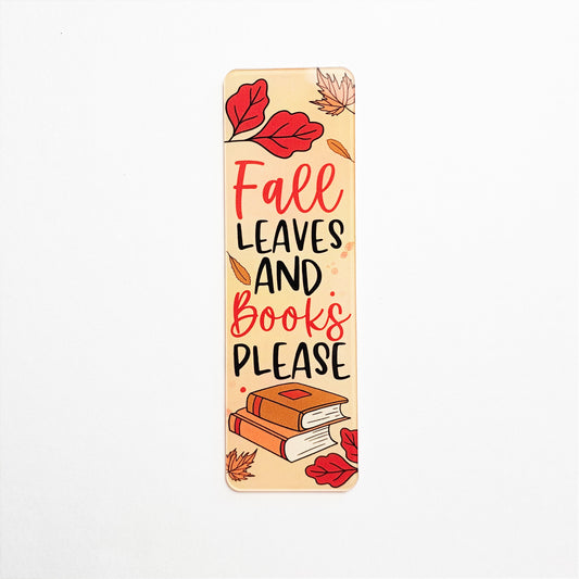 Fall Leaves Books Please Bookmark