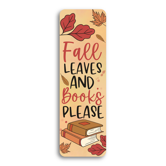 Fall Leaves Books Please Bookmark