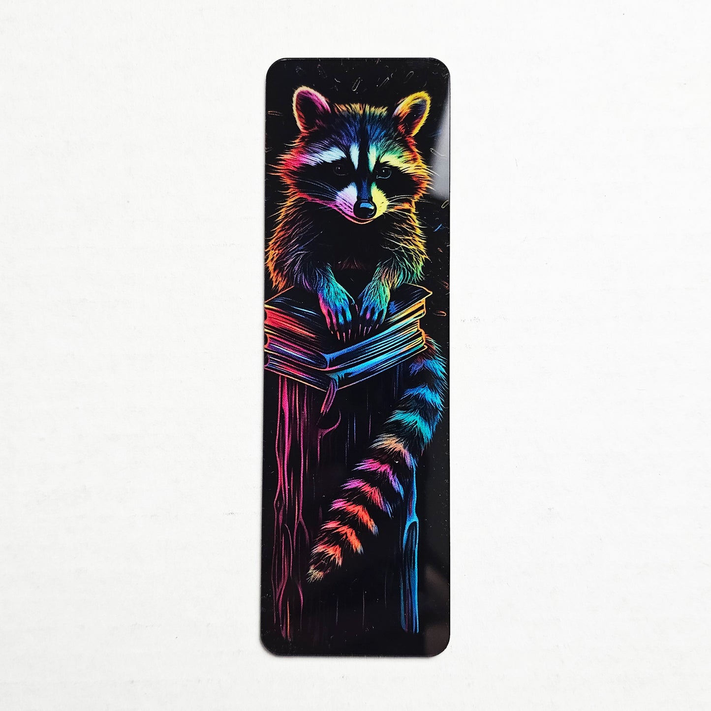 Neon Raccoon Bookmark