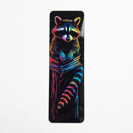 Neon Raccoon Bookmark