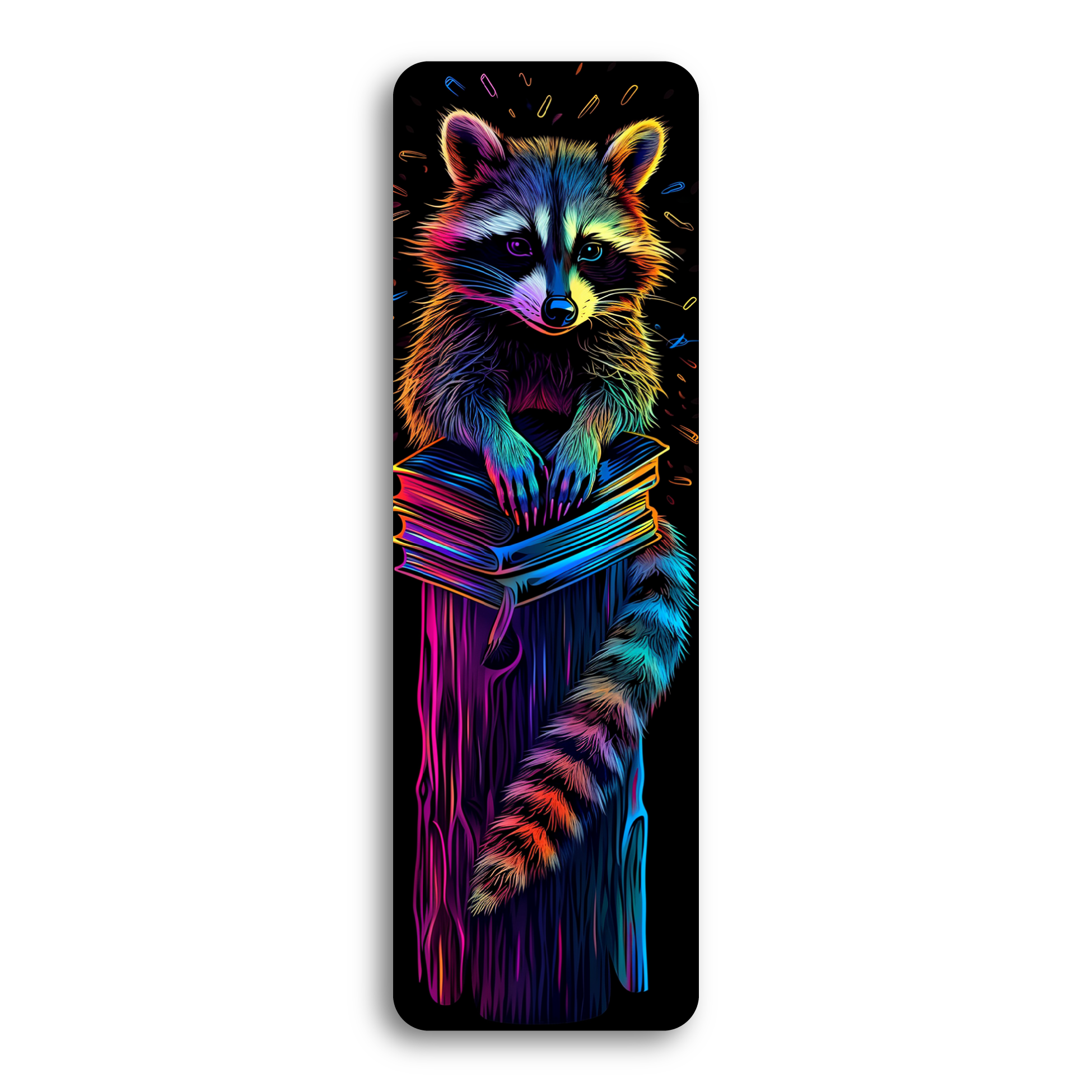 Neon Raccoon Bookmark – Savage Laser Works