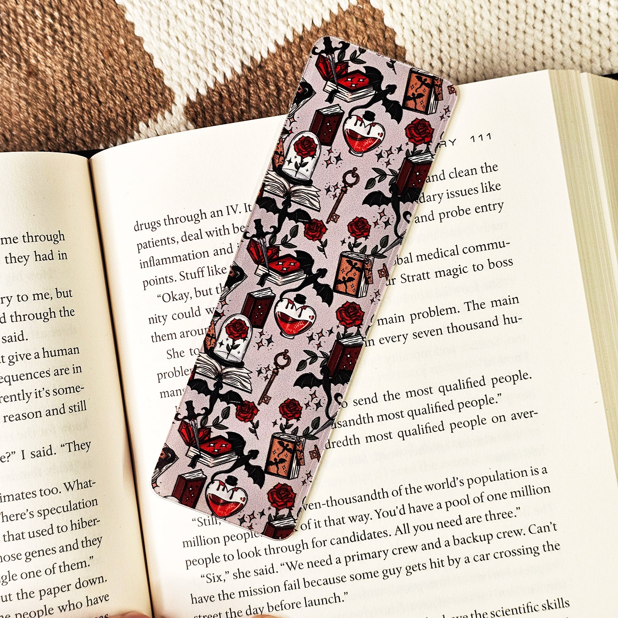 Rose Petals and Pages Bookmark