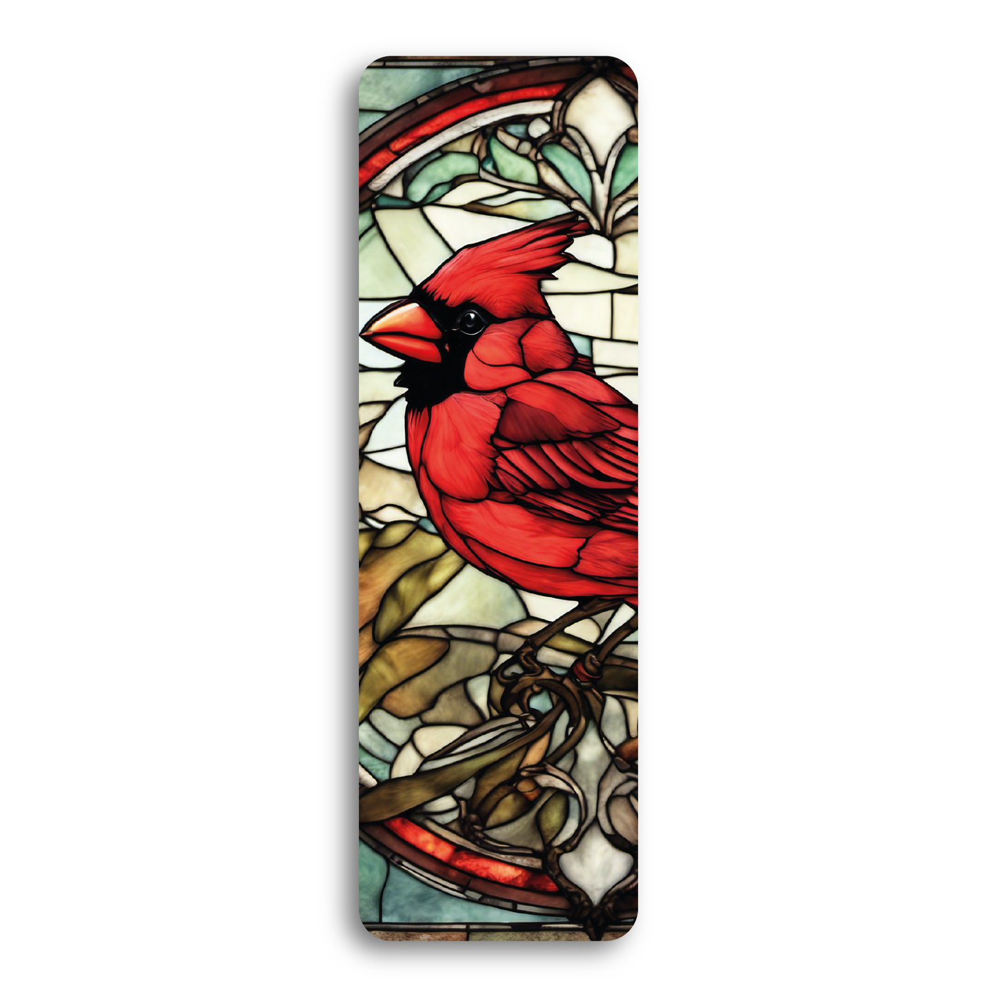 Stained Glass Cardinal Bookmark