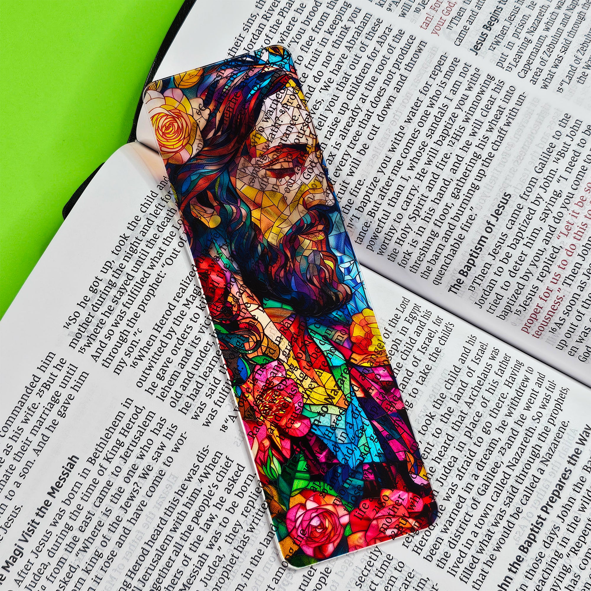 Stained Glass Jesus Translucent Bookmark