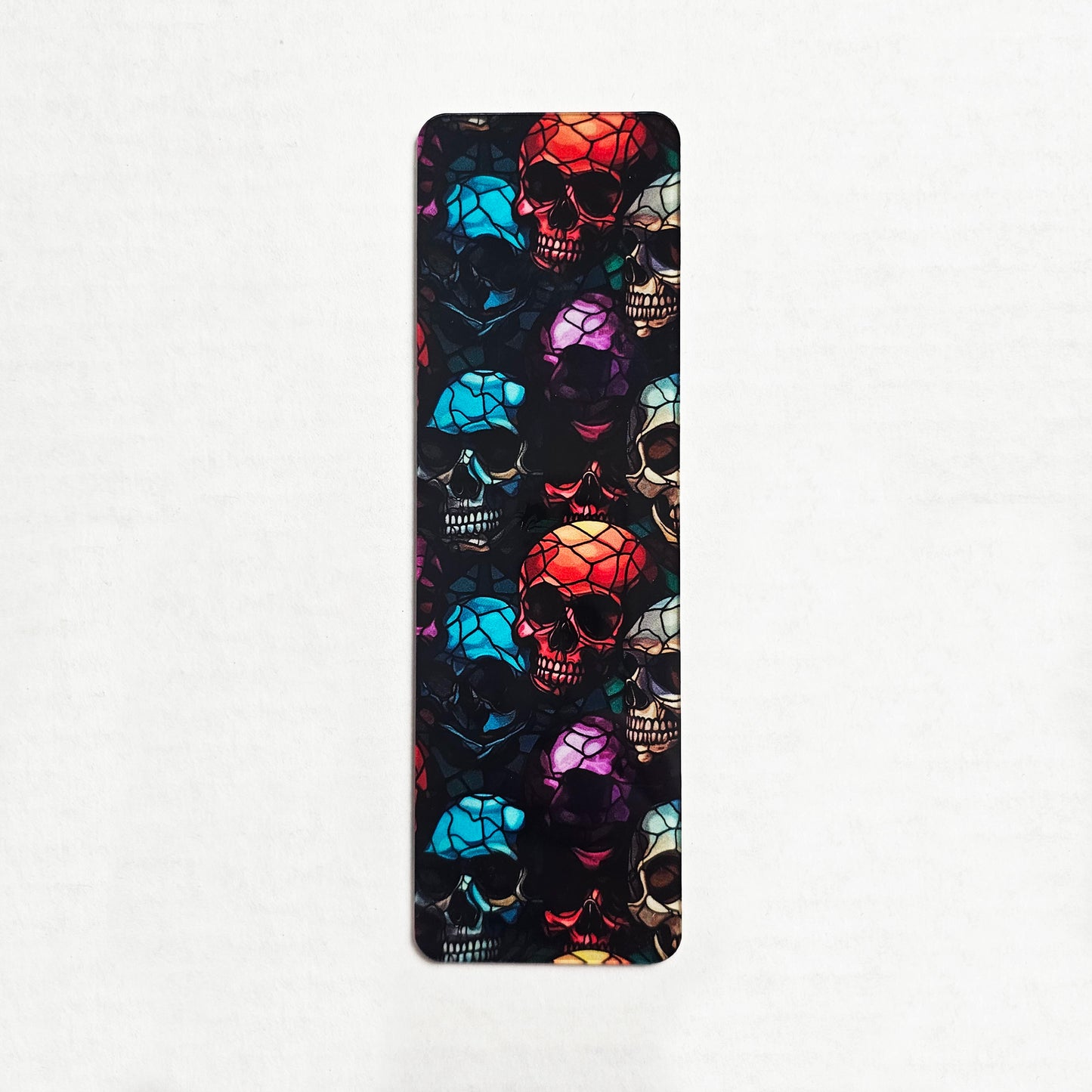 Stained Glass Skulls Bookmark