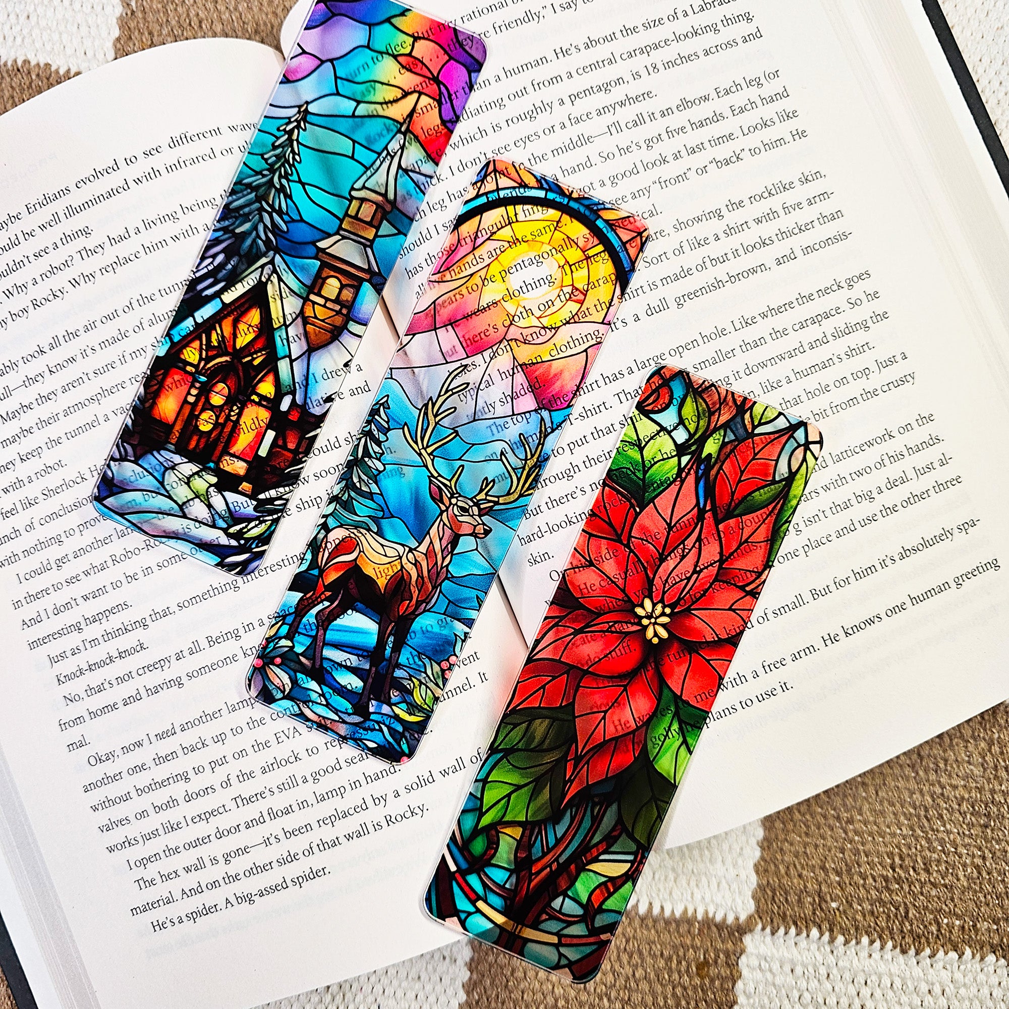 Stained Glass Winter Translucent Bookmark