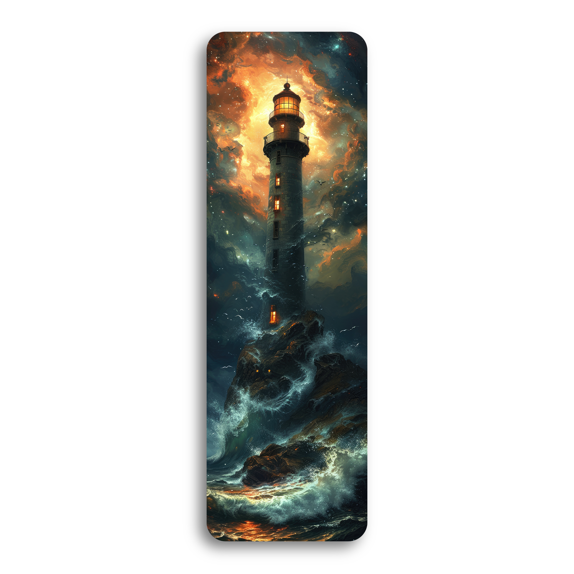 Stormy Sea Lighthouse Bookmark