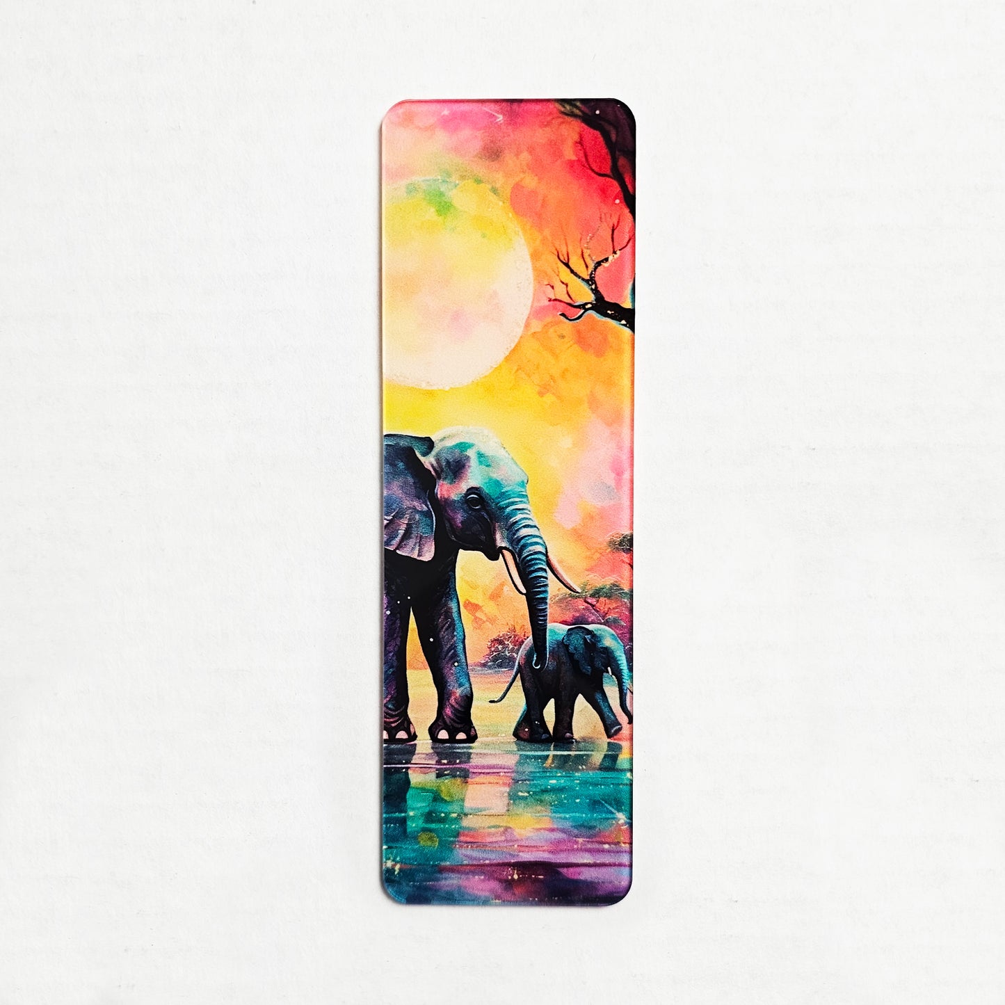 Sunset Elephants Bookmark