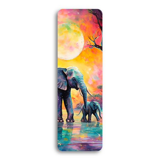 Sunset Elephants Bookmark