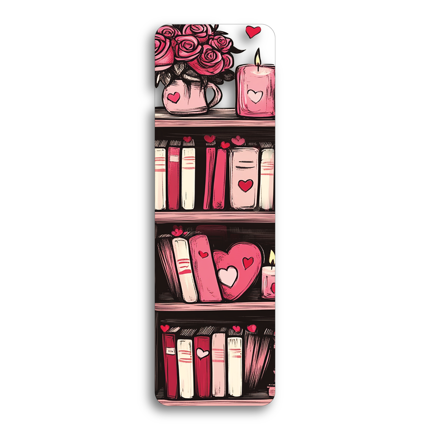 Valentine Bookshelf Clear Bookmark