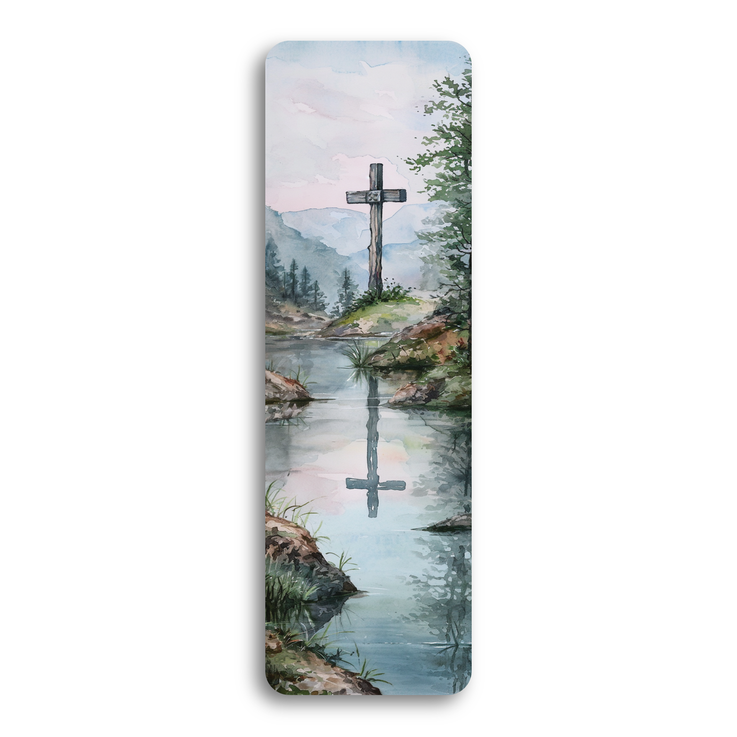 Watercolor Cross Bookmark