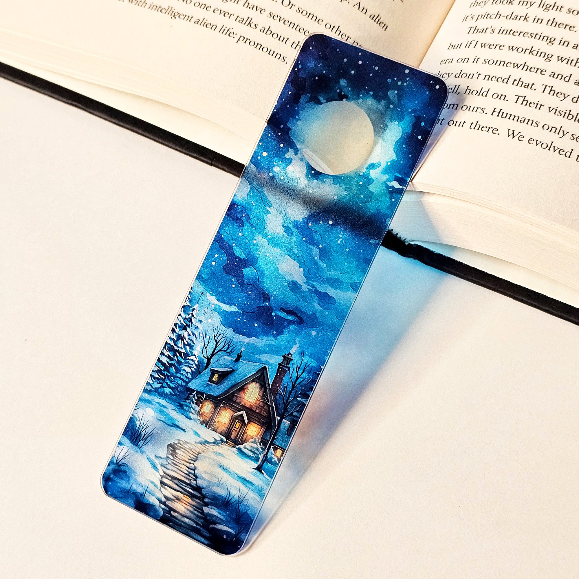 Winter Cabin Translucent Bookmark